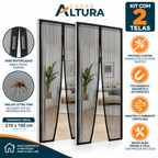 Kit 2 Tela Mosquiteira para Porta com Fecho Magnético 210x100cm - Fácil Instalação, Ventilada