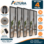 Kit 2 Tela Mosquiteira para Porta com Fecho Magnético 210x100cm - Fácil Instalação, Ventilada