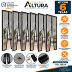 Kit 2 Tela Mosquiteira para Porta com Fecho Magnético 210x100cm - Fácil Instalação, Ventilada
